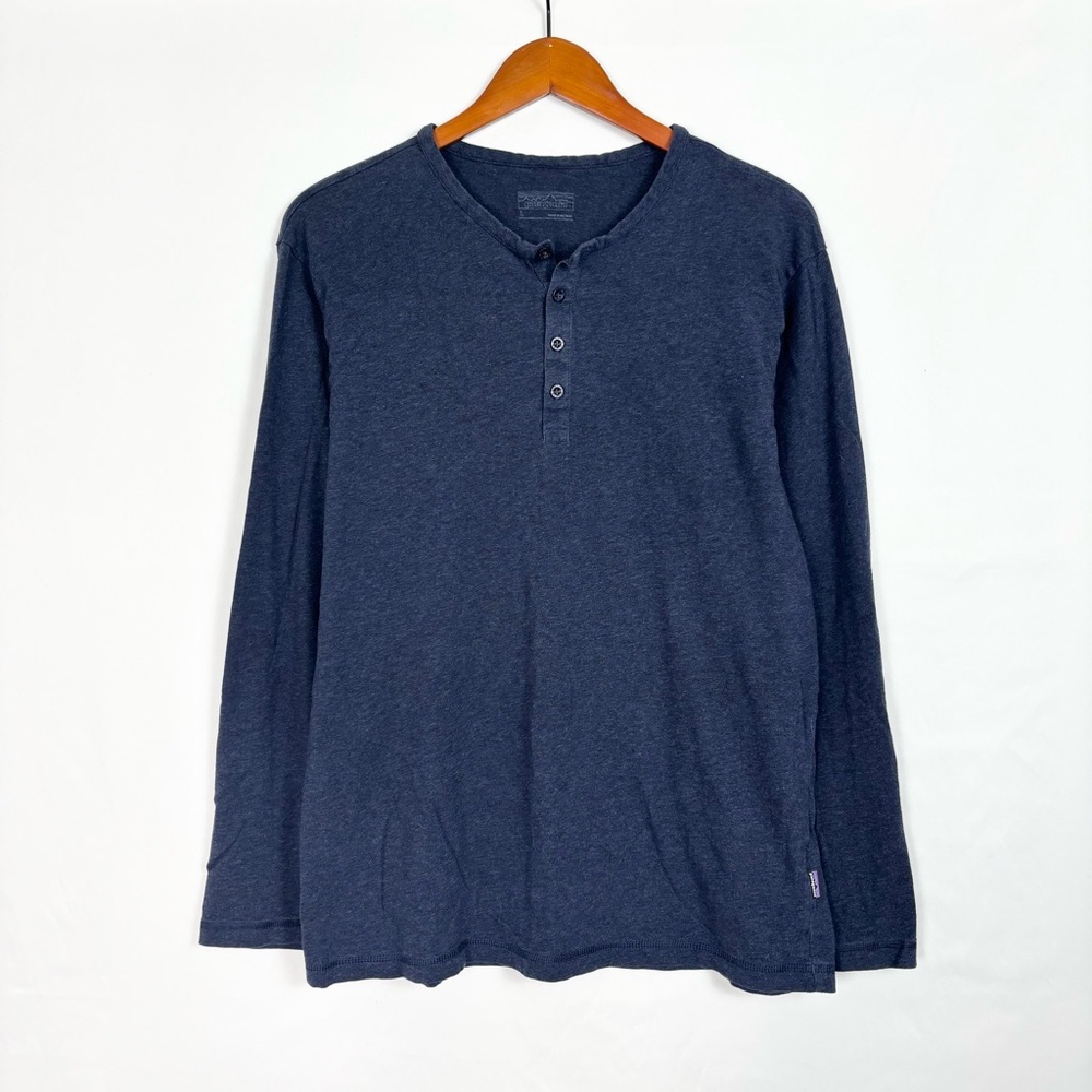Patagonia Mens Henley Long‎ Sleeve Shirt Blue Size L Daily